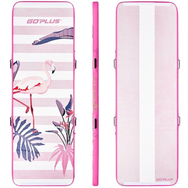 Pripučiama gimnastikos aikštelė 300 x 100 x 10 cm (Rožinė)