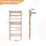 Medicininės ir gimnastikos kopėčios iš masyvmedžio su 10 laiptelių (Natūrali)