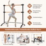 Nešiojama dviguba reguliuojamo aukščio baleto treniruočių lazda (Juoda)