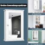 Vonios spintelė su veidrodžiu ir reguliuojama lentyna (Balta)