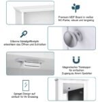 Vonios spintelė su veidrodžiu ir reguliuojama lentyna (Balta)