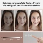 Apšviestas makiažo veidrodis su 14 LED lempučių ir 3 šviesos režimais (Balta)