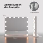 Apšviestas makiažo veidrodis su 14 LED lempučių ir 3 šviesos režimais (Balta)