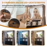 Sukamoji LED apšviesta juvelyrinių dirbinių spintelė (Ruda)