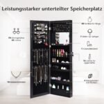 Aksesuarų spintelė su veidrodžiu ir LED apšvietimu (Juoda)