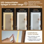 Juvelyrinė spintelė su veidrodžiu ir LED apšvietimu (Ruda)