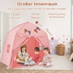 Vaikų žaidimų palapinė su girliandomis ir vėliavėlėmis (Rožinė)