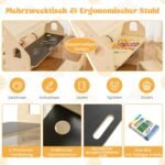 Vaikų žaidimų palapinė su stalu ir kėde (Natūrali)