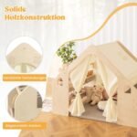 Vaikų žaidimų palapinė su stalu ir kėde (Natūrali)