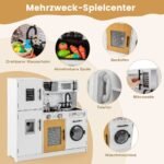 Vaikiška virtuvėlė su priedais orkaite ir skalbykle (Balta)