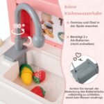 Vaikų žaidimų virtuvėlė su šviesa garsu ir 49 priedais (Rožinė)