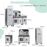 Vaikiška virtuvėlė su šaldytuvu ir skalbimo mašina (Ruda)