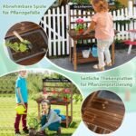 Vaikiškas tikmedžio sodo staliukas su integruota lenta (Ruda)