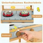 Vaikiška medinė virtuvėlė su lentynomis ir maišytuvu (Natūrali)