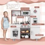 Medinė vaikiška virtuvėlė su šviesos ir garso efektais (Ruda)