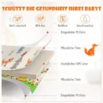 Dvipusė sulankstoma vaikiška žaidimų ir ropojimo maniežo kilimėlis (200x180 cm) (Daugiaspalvė)