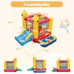 Pripučiama vaikų pilis su čiuožykla ir žaidimų priedais (Daugiaspalvė)