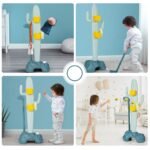 Daugiafunkcis žaidimų stovas vaikams su golfo žiedų mėtymo ir maišelių metimo funkcijomis (Spalvotas)