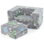 Modulinė vaikiška sofa su šviečiančiais raštais (Pilka)