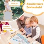 Dvipusė vaikiška dailės lenta (balta ir kreidinė pusės) (Oranžinė)