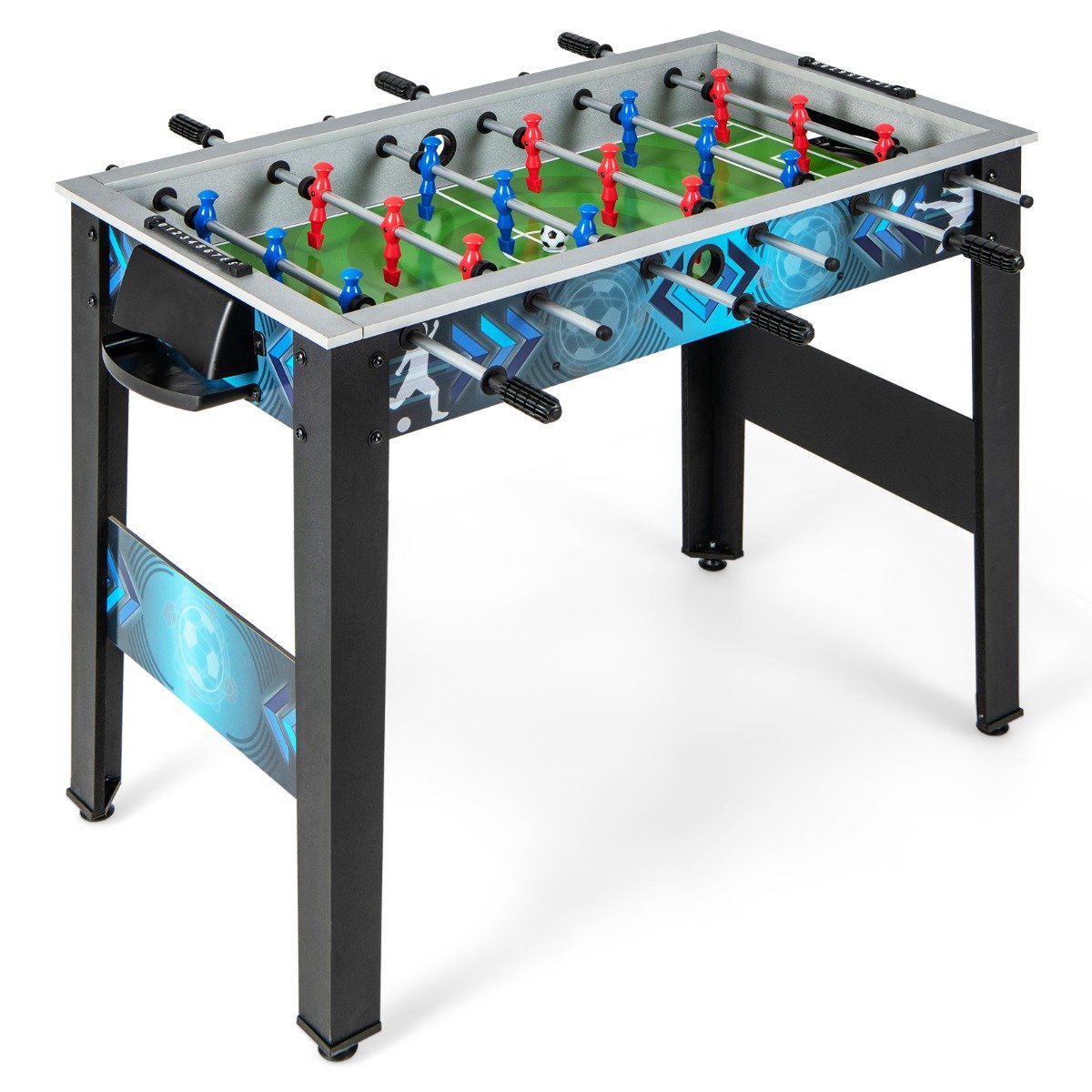 spieltisch-13856_7_ Stalo futbolas su 18 žaidėjų ir dviem kamuoliukais (Juoda)