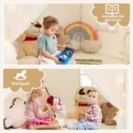 Vaikiška žaidimų palapinė su užuolaidėlėmis ir girlianda (Smėlio)