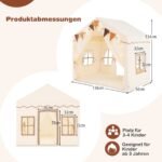 Vaikiška žaidimų palapinė su dviem įėjimais ir žvaigždžių girlianda (Smėlio)