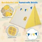 Vaikiška dviaukštė palapinė su mediniu rėmu (Smėlio)