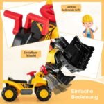 Vaikiškas ekskavatorius su vairuojama kauše ir daiktadėže (Geltona)