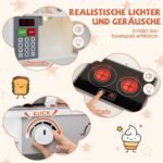 Medinė kampinė virtuvėlė su garsais ir šviesomis (Balta)