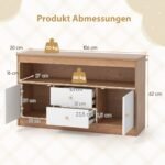 Vaikiškas medinis sekreteras su dviem stalčiais ir dviem durelėmis (Natūrali)