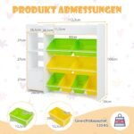 Vaikiška saugykla su aštuoniomis dėžėmis ir atviromis lentynomis (Balta)