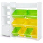 Vaikiška saugykla su aštuoniomis dėžėmis ir atviromis lentynomis (Balta)
