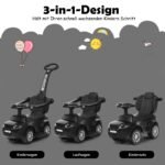 Vaikiškas žaislinis automobilis su stūmimo rankena (Juoda)