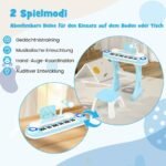 Elektroniniai klavišiniai vaikams su mikrofonu ir stovu (Mėlyna)