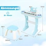 Elektroniniai klavišiniai vaikams su mikrofonu ir stovu (Mėlyna)