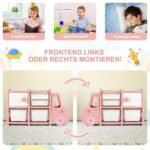 Vaikiška žaislų lentyna sunkvežimio formos (Rožinė)