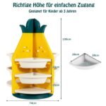 Besisukantis trijų pakopų žaislų laikymo stovas (Geltona)