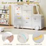 Vaikiška daiktų saugykla su lentyna ir rašymo lenta (Pilka)