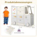 Vaikiška daiktų saugykla su lentyna ir rašymo lenta (Pilka)