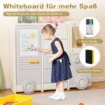 Vaikiška daiktų saugykla su lentyna ir rašymo lenta (Pilka)