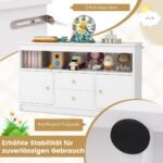 Vaikiška spintelė su stalčiais ir durelėmis 106x30x62 cm (Balta)