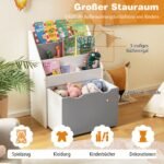 Vaikiška lentyna su trimis lentynomis ir ratukais (Pilka)