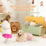 Dvipusė vaikų žaislų skrynia ir sėdynė (Žalia)