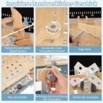 Medinis vaikų dirbtuvių stalas su priedais (Mėlyna)