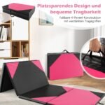 Sulankstomas treniruočių čiužinys su EPE putplasčiu ir diržais (Rožinė)