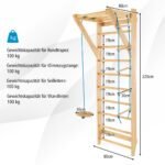 Sieninė sporto aikštelė su 4 funkcijomis ir 100 kg apkrovos riba (Natūrali)