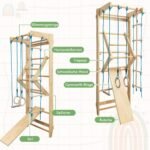 Sienelė sportui ir laipiojimui su priedais (Natūrali medžio)