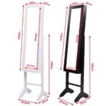 Pastatoma veidrodinė papuošalų spintelė (Juoda)