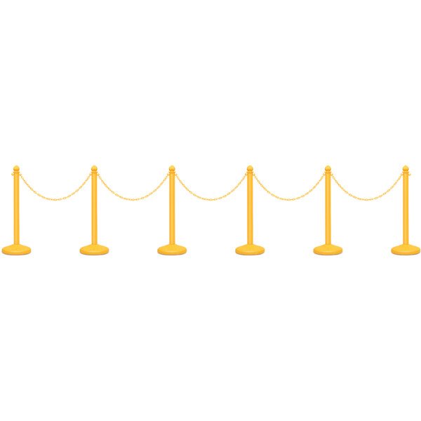 Atskiriamieji stulpeliai su 5 metrų grandine (Geltona)